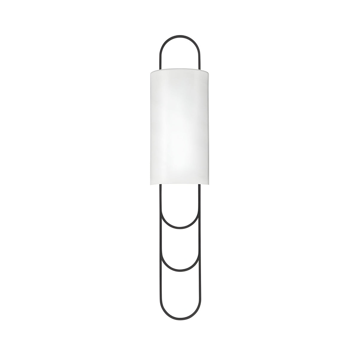 Catenis 2 Light Loop Frame Alabaster Wall Light - Matt Black