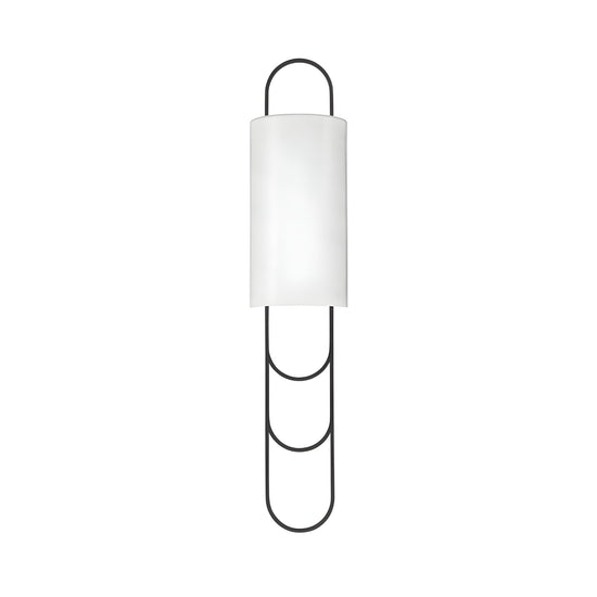 Catenis 2 Light Loop Frame Alabaster Wall Light - Matt Black