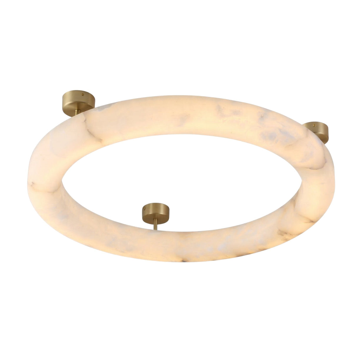 Orbis Extra Large LED Alabaster Semi-Flush Ceiling Light - Soft White