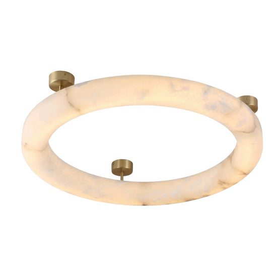Orbis Extra Large LED Alabaster Semi-Flush Ceiling Light - Soft White