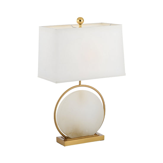 Orivane Circular Alabaster Table Lamp - Brass & Soft White