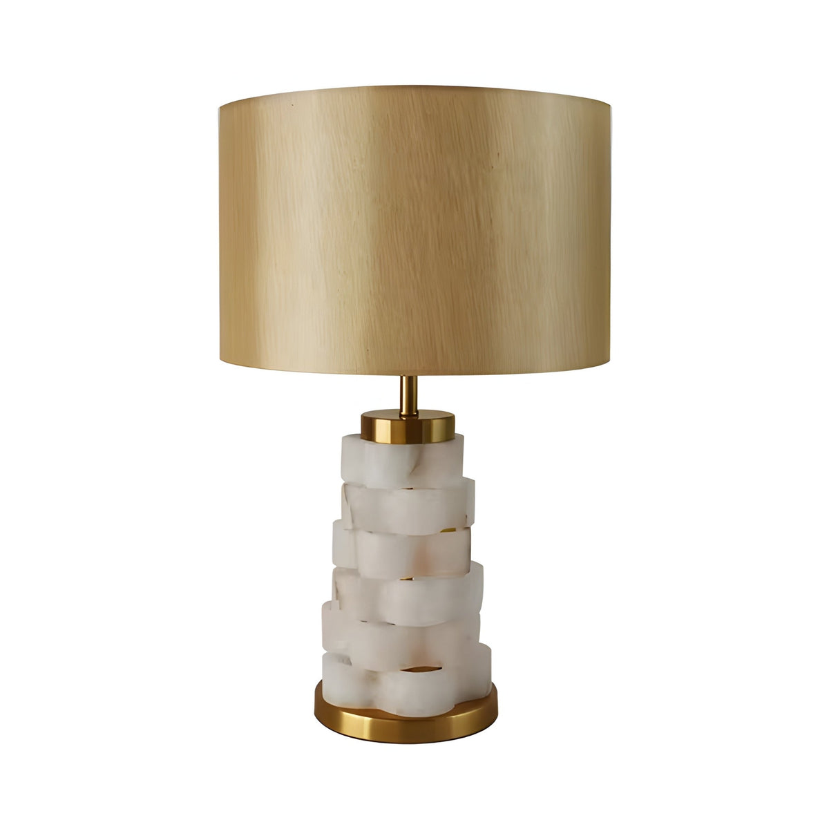 Solmira 1 Light Stacked Alabaster Table Lamp - Brass & Soft White