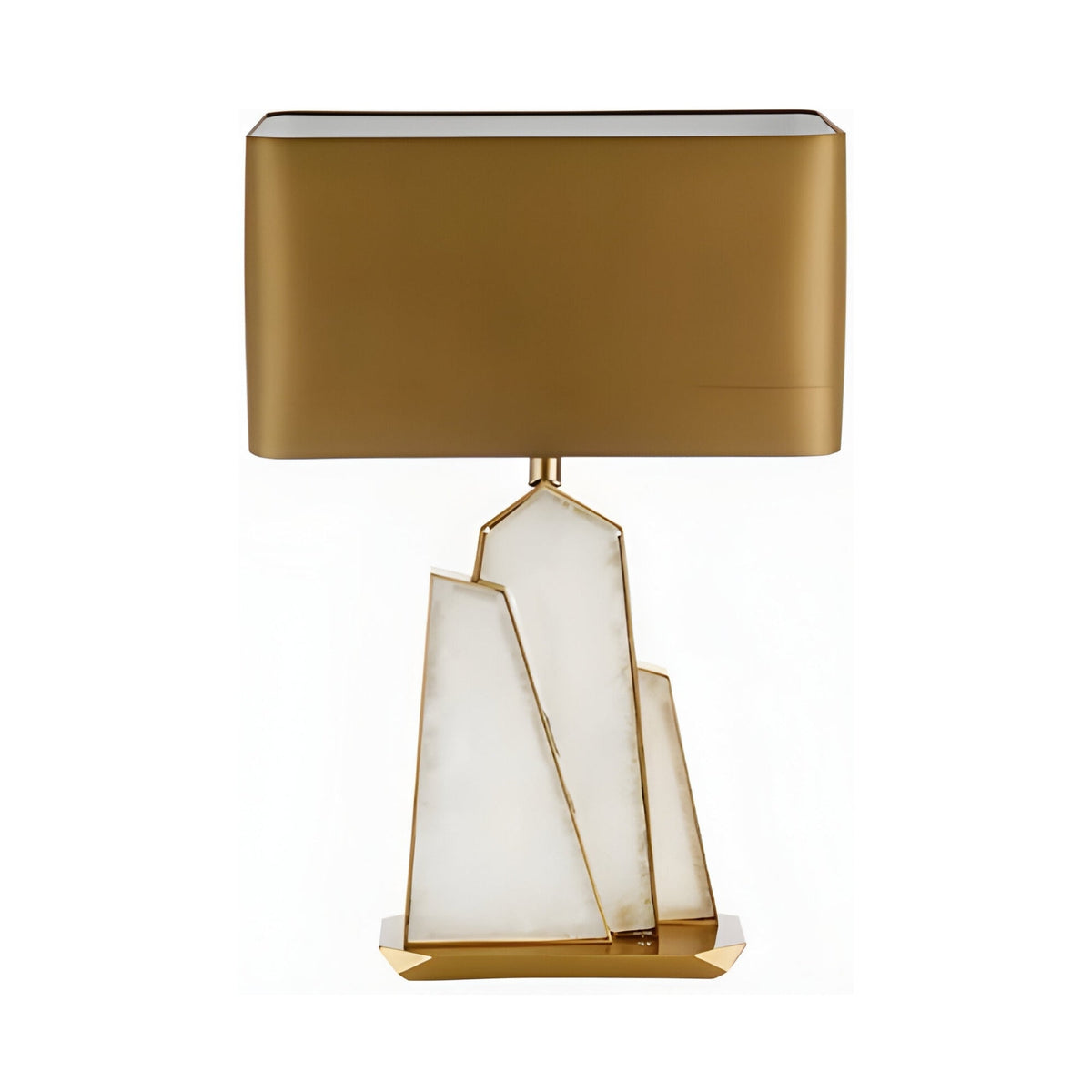 Virella Faceted Alabaster Table Lamp - Brass & Soft White