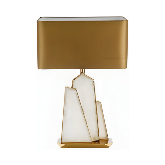 Virella Faceted Alabaster Table Lamp - Brass & Soft White
