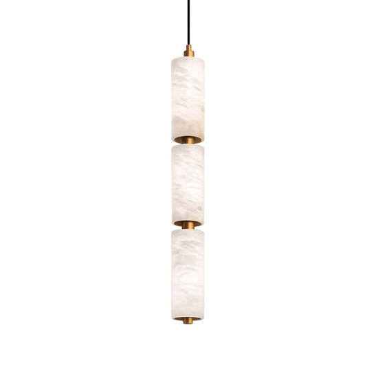 Ardent LED Alabaster Column Pendant Light - Brushed Brass