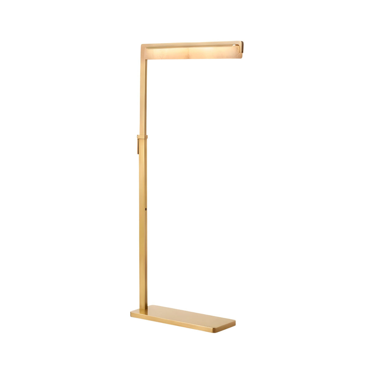 Linea LED Alabaster Floor Lamp - Brushed Brass