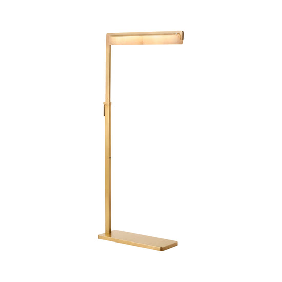 Linea LED Alabaster Floor Lamp - Brushed Brass