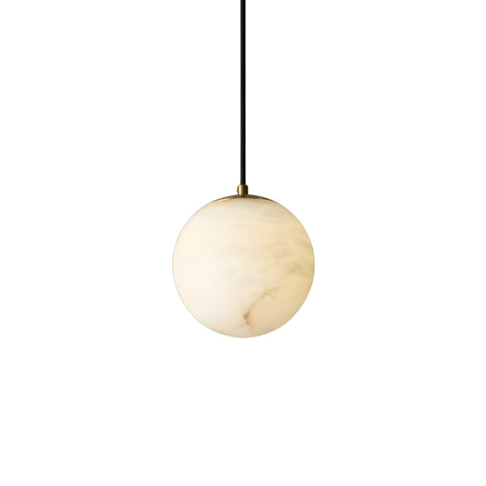 Lyvane Extra Small Alabaster Globe Pendant Light - Brushed Brass