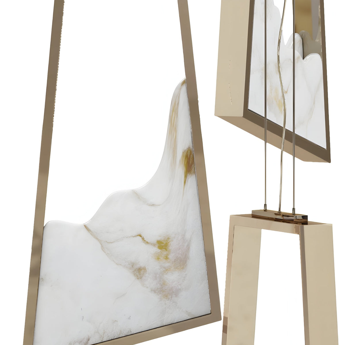 Atria LED Alabaster Cluster Chandelier - Brushed Brass