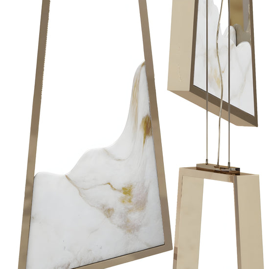 Atria LED Alabaster Cluster Chandelier - Brushed Brass