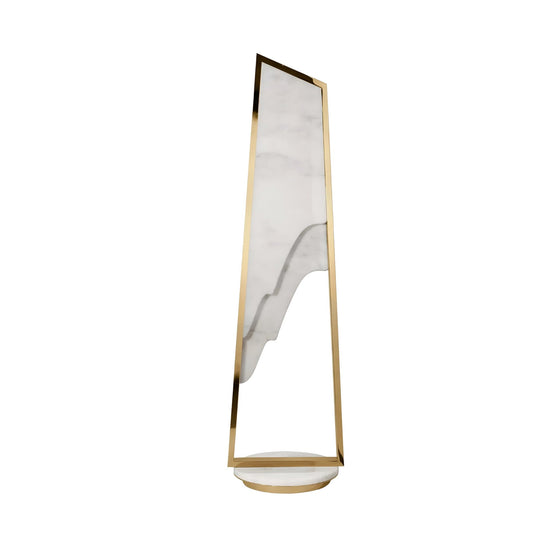 Atria LED Large Alabaster Floor Lamp - Brushed Brass
