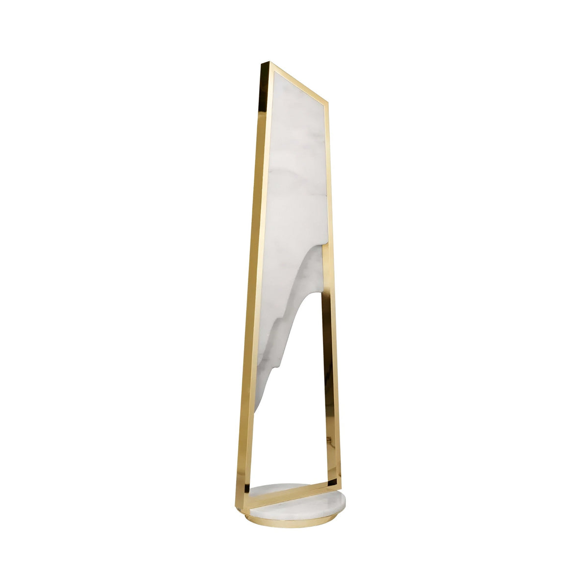 Atria Small LED Alabaster Floor Lamp - Brushed Brass