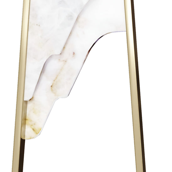Atria Small LED Alabaster Floor Lamp - Brushed Brass