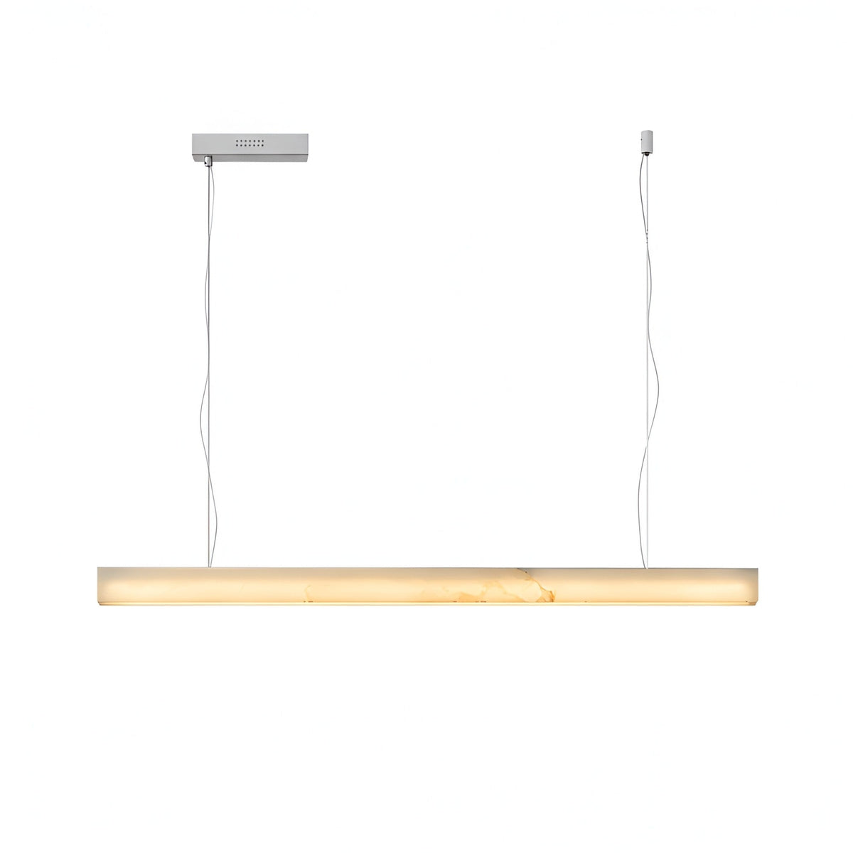 Alba Large Alabaster Linear Chandelier - Soft White