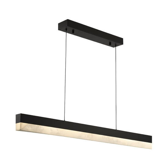 Linea LED Large Alabaster Linear Chandelier - Soft White & Black