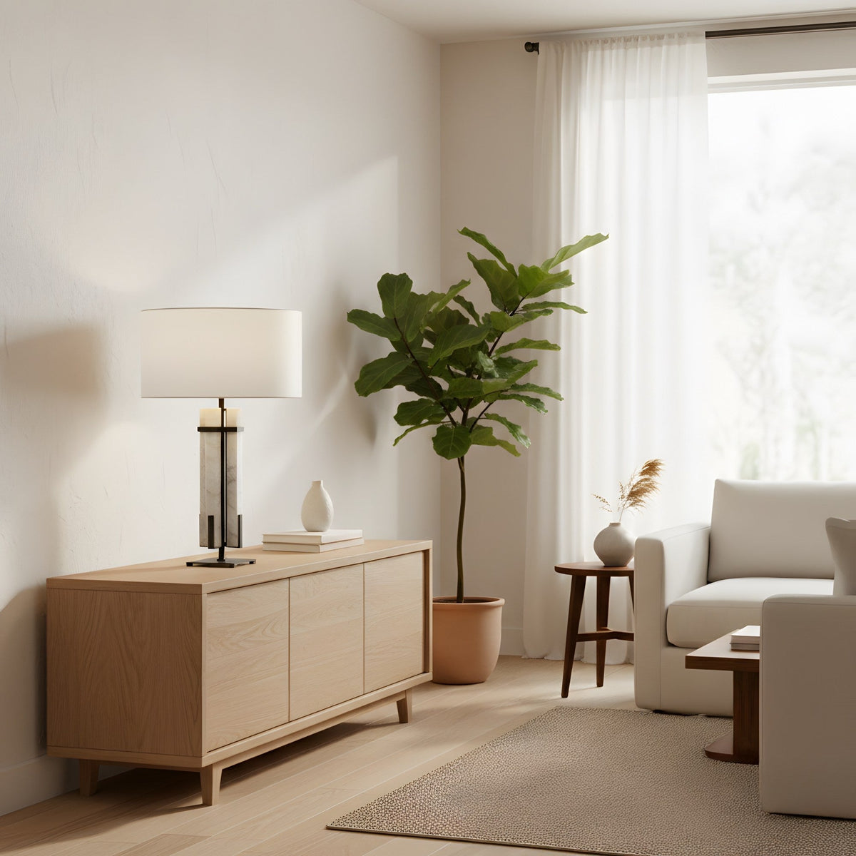 Pilaster Alabaster Column Table Lamp