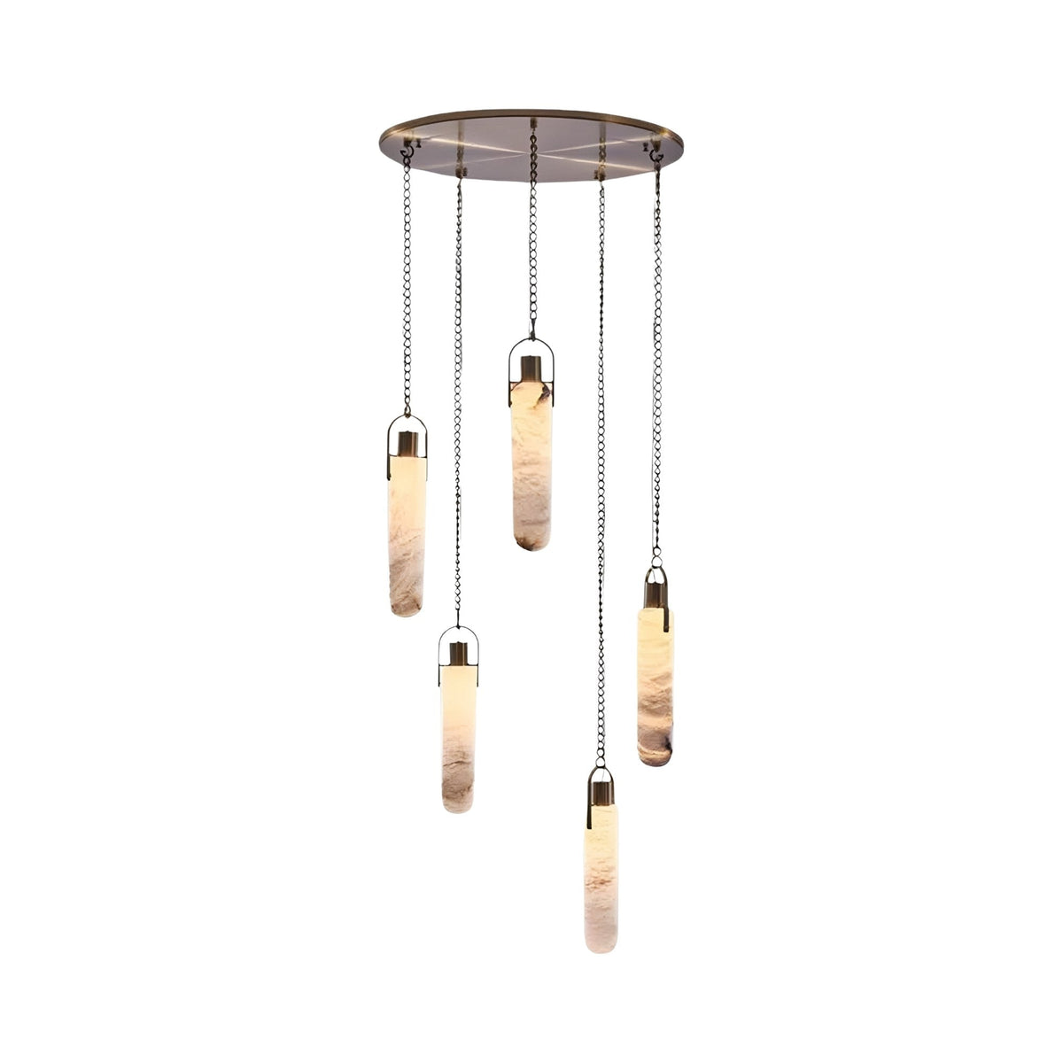 Orluna 5 Light LED Alabaster Cluster Chandelier - Chrome