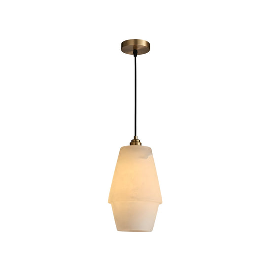 Bellorin Small Alabaster Pendant Light - Brushed Brass