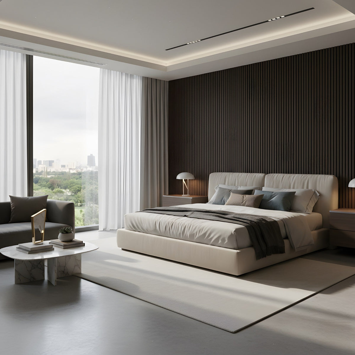 Atria LED Alabaster Table Lamp - Brushed Brass