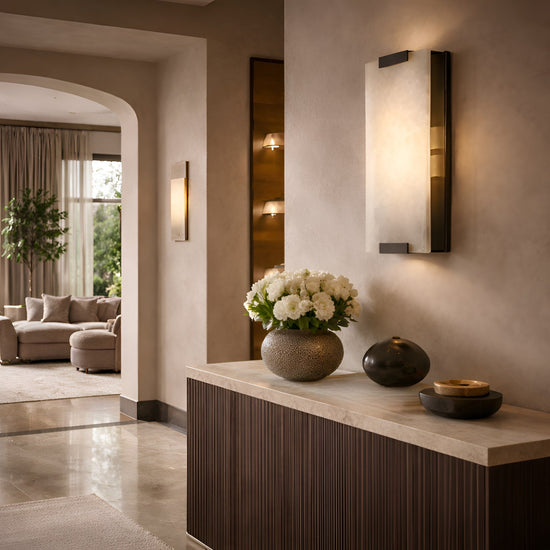 Virelux LED Alabaster Wall Light - Black & Soft White