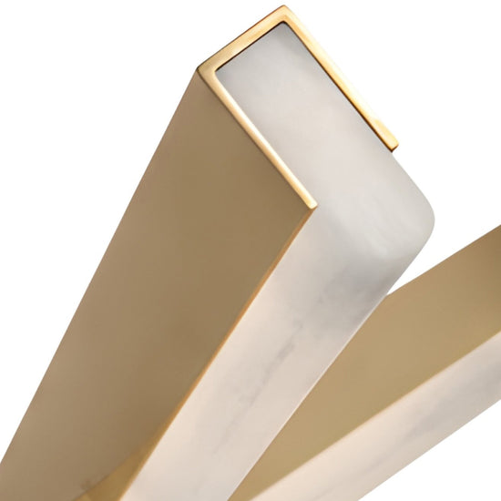 Elvaris LED 2 Tier Radial Alabaster Chandelier - Brushed Brass