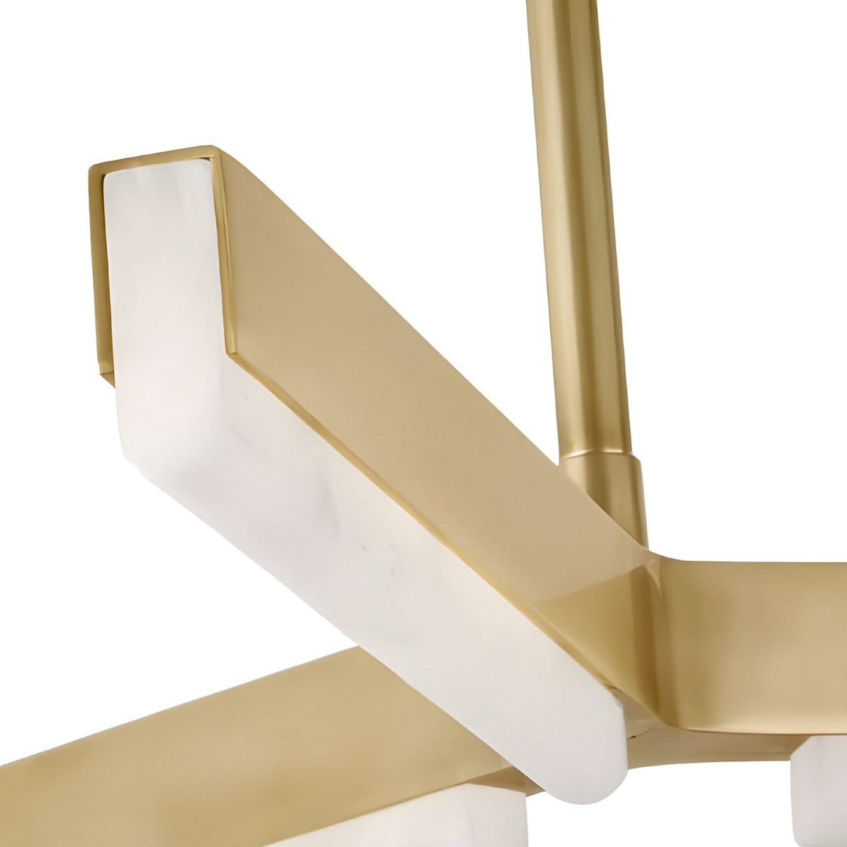 Elvaris LED Radial Alabaster Chandelier - Brushed Brass