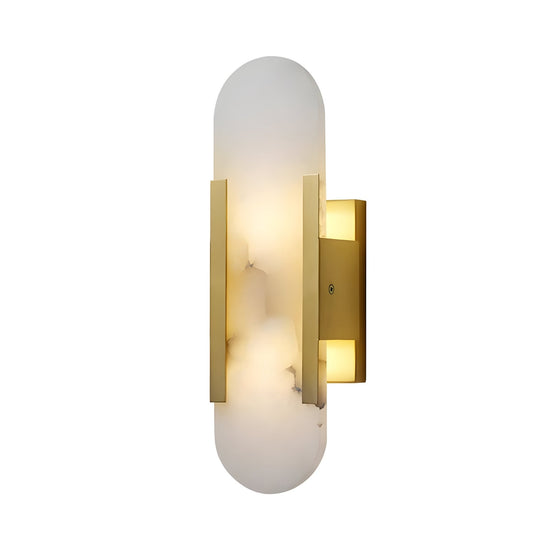 Lirone Small Alabaster Capsule Wall Light - Brass