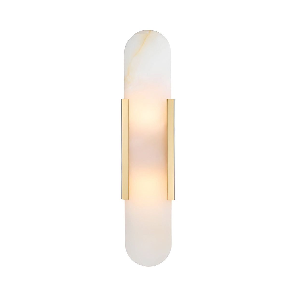 Lirone Alabaster Capsule Wall Light 500mm - Brass
