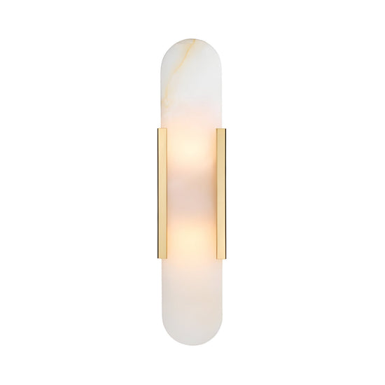 Lirone Alabaster Capsule Wall Light 500mm - Brass