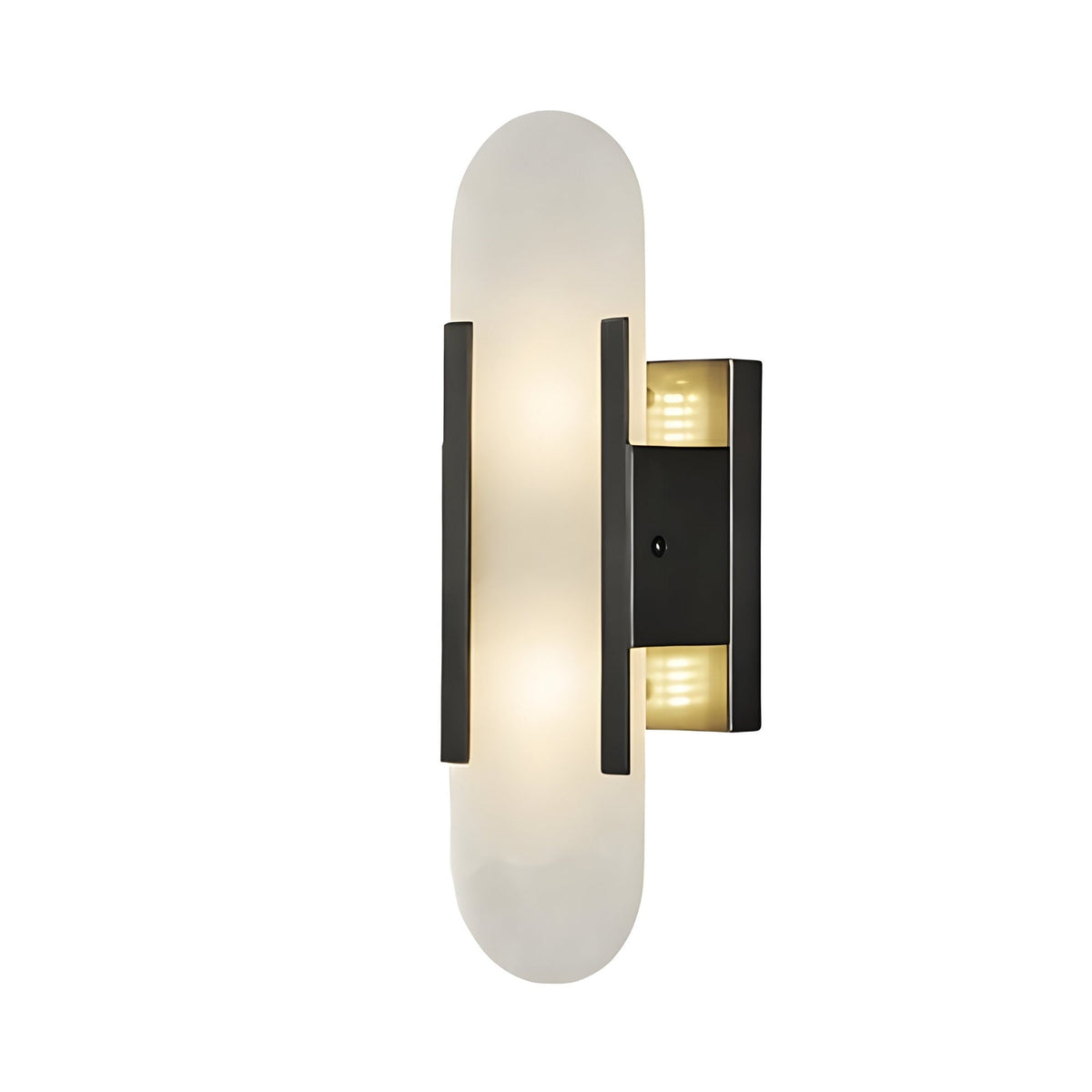 Lirone Small Vertical Capsule Alabaster Wall Light - Black