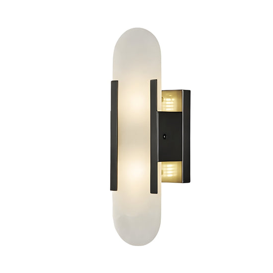 Lirone Small Vertical Capsule Alabaster Wall Light - Black