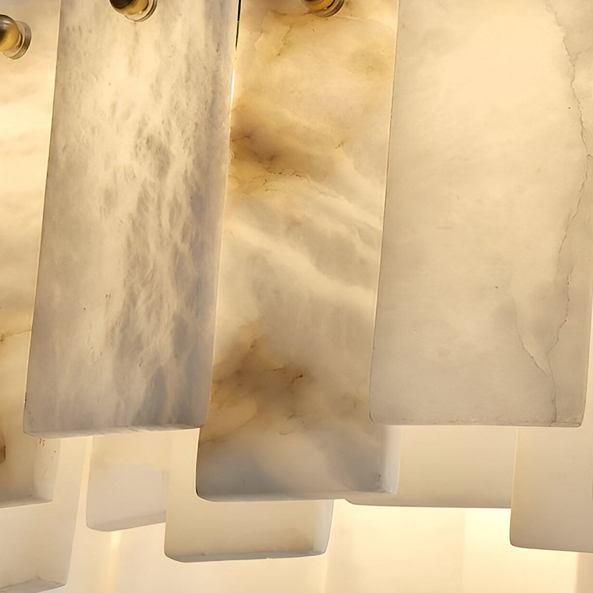 Valeris 12 Light Layered Alabaster Chandelier - Brass