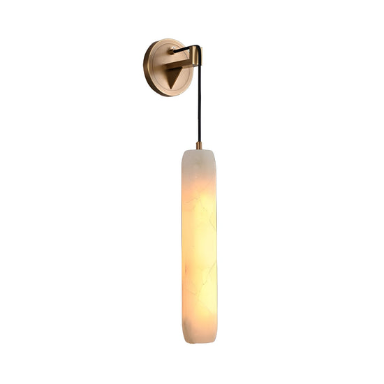 Elystria LED Vertical Alabaster Wall Light - Brushed Brass