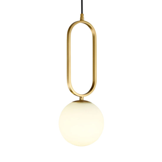Orvyn Alabaster Globe Pendant Light - Brushed Brass