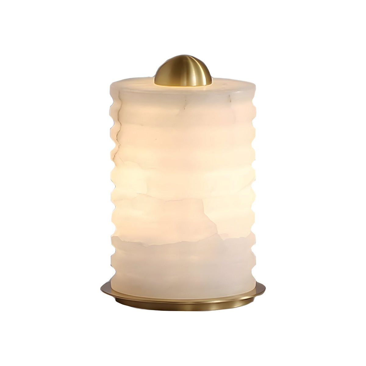 Aurelior LED Small Ribbed Alabaster Table Lamp - Soft White