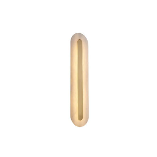 Averra LED Alabaster Wall Light Small - Soft White & Brass