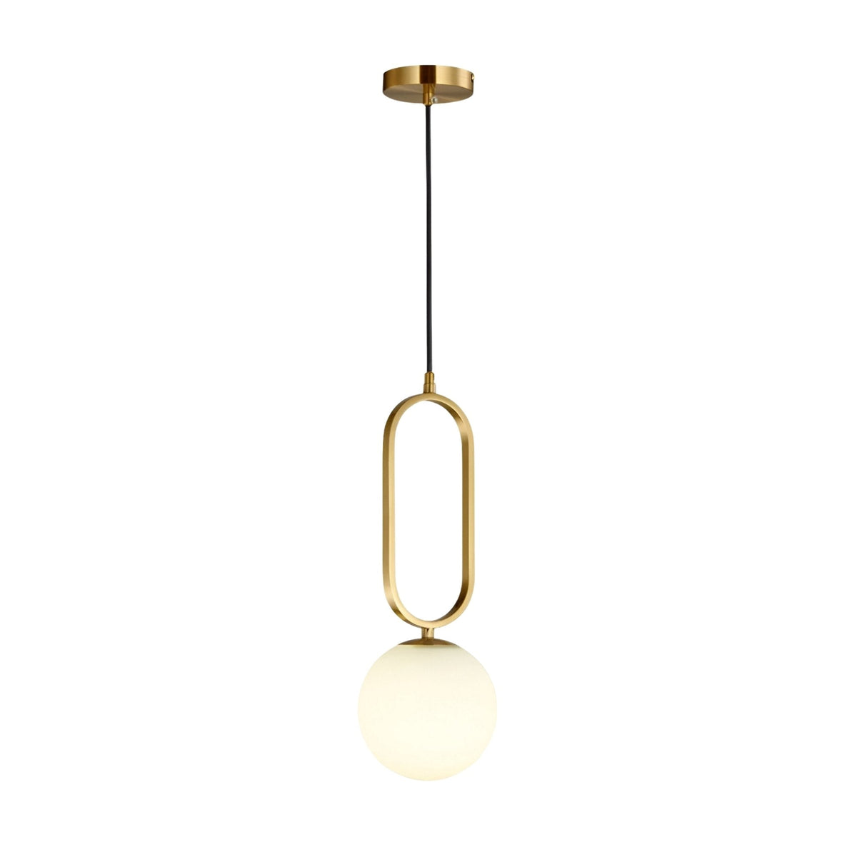 Orvyn Alabaster Globe Pendant Light - Brushed Brass