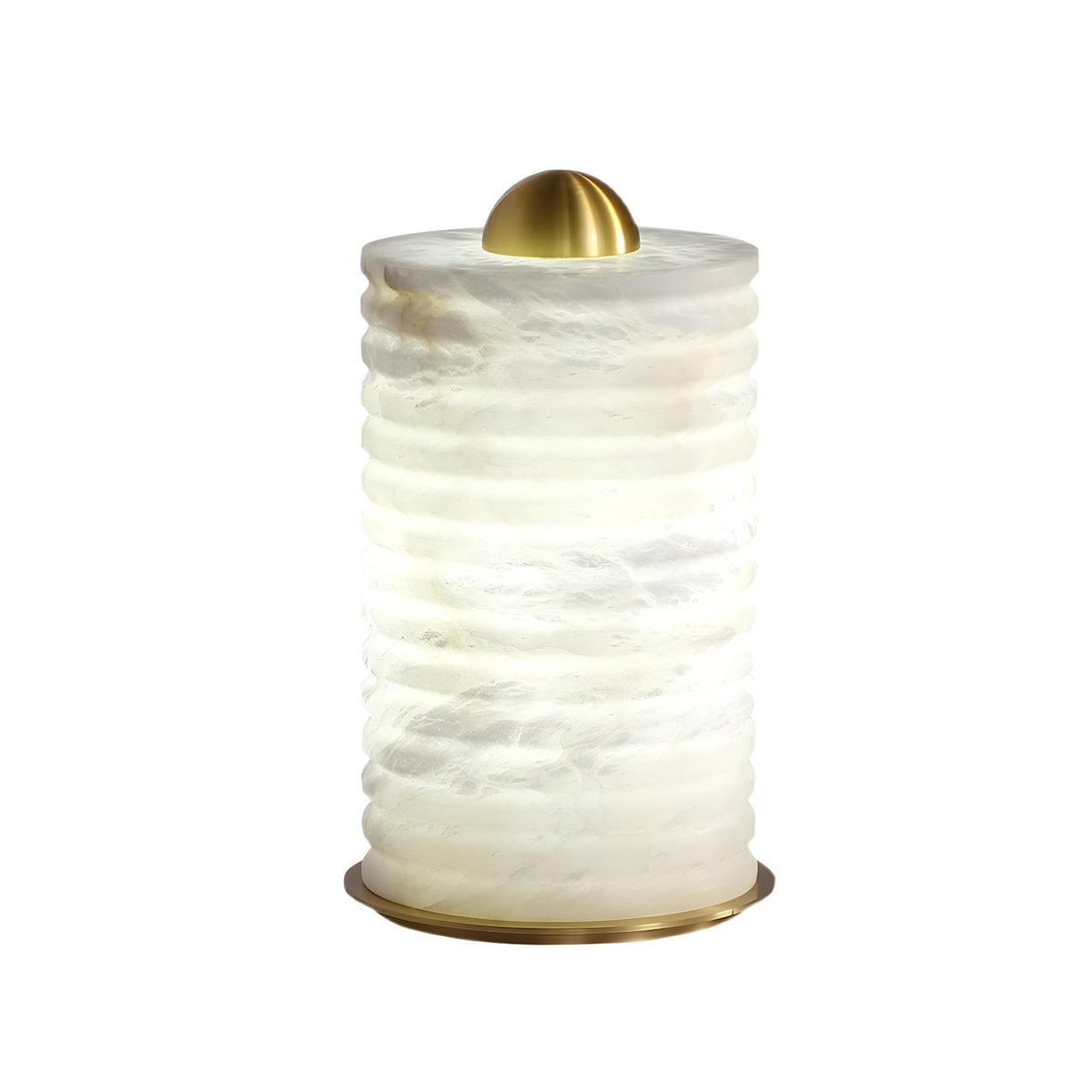 Aurelior LED Small Ribbed Alabaster Table Lamp - Soft White