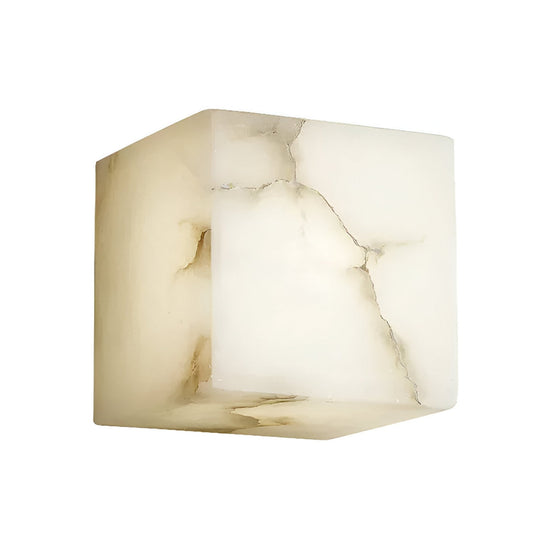Calmora 1 Light Block Alabaster Wall Light - Soft White