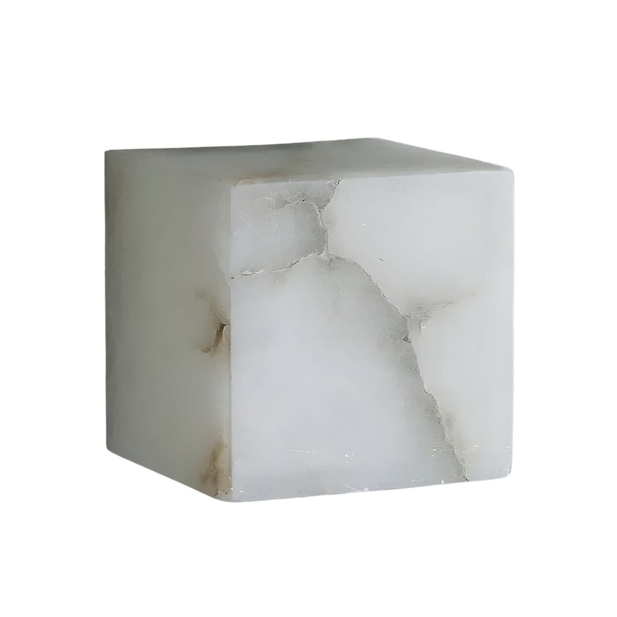 Calmora 1 Light Block Alabaster Wall Light - Soft White