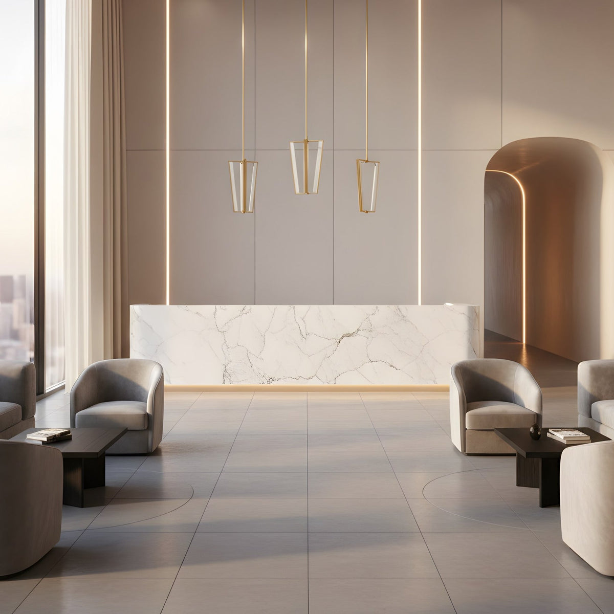 Elvaris LED Alabaster Pendant Light - Brushed Brass