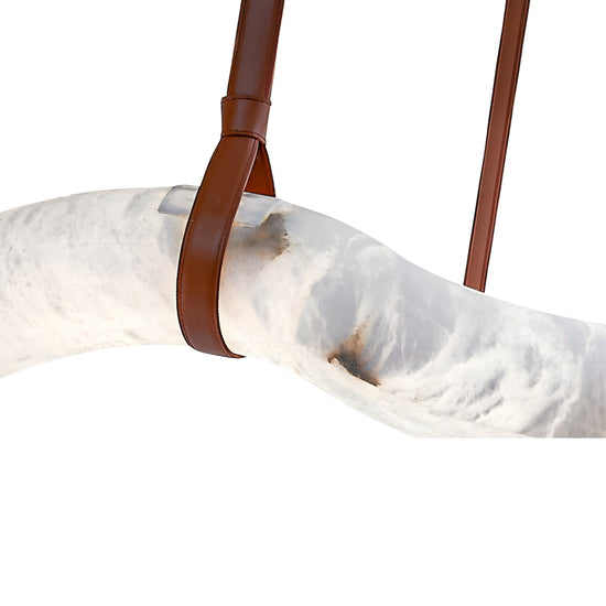 Serava LED Alabaster Asymmetric Pendant Light - Brown & Soft White