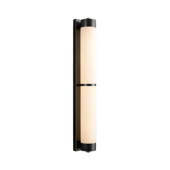 Arelis LED Linear Alabaster Wall Light 600mm - Soft White & Black