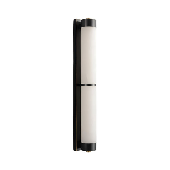 Arelis LED Linear Alabaster Wall Light 600mm - Soft White & Black
