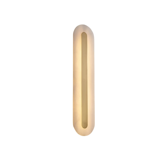 Averra LED Alabaster Wall Light Medium - Soft White & Brass