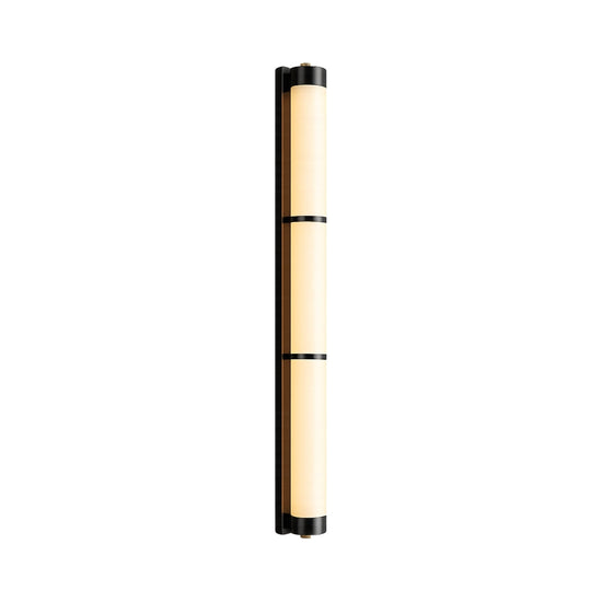 Arelis LED Linear Alabaster Wall Light - Black & Soft White