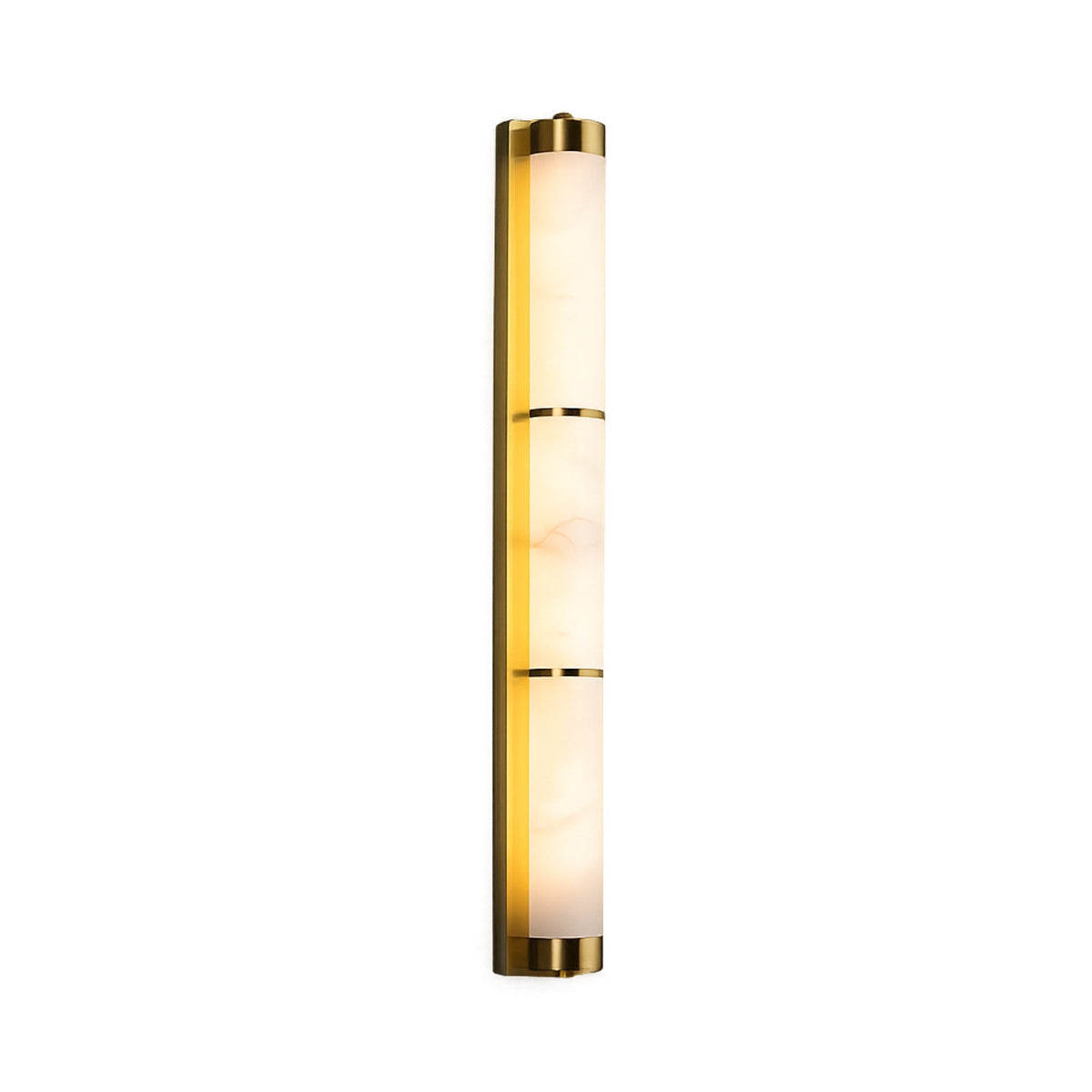 Arelis LED Vertical Alabaster Wall Light - Brushed Brass