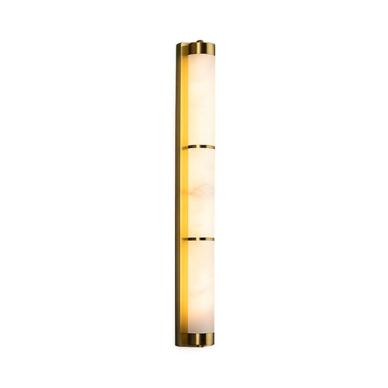 Arelis LED Vertical Alabaster Wall Light - Brushed Brass
