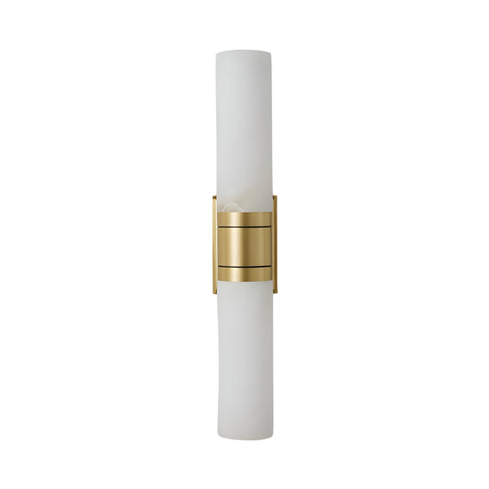 Velaris 2 Light Double Alabaster Wall Light - Brushed Brass