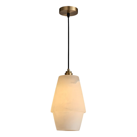 Bellorin Large Alabaster Pendant Light - Soft White & Brushed Brass